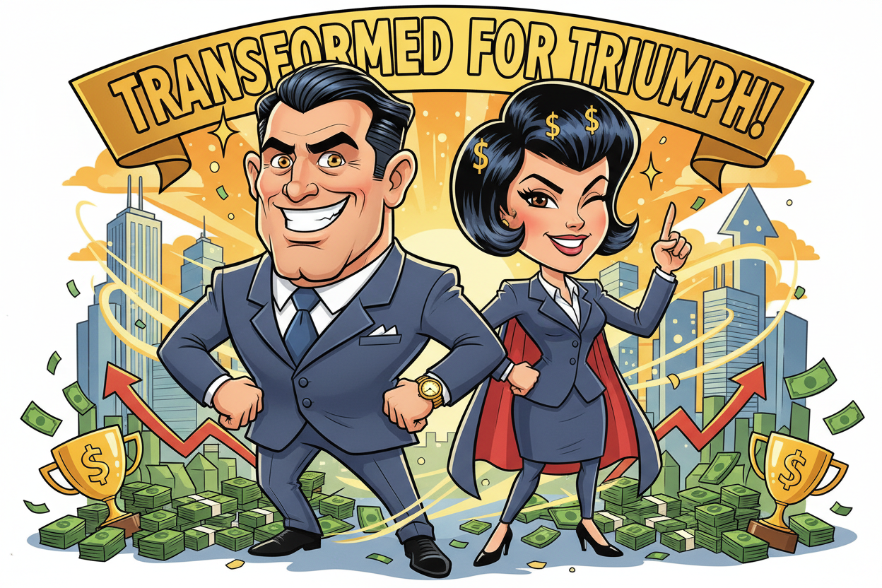 Man and woman after transformation